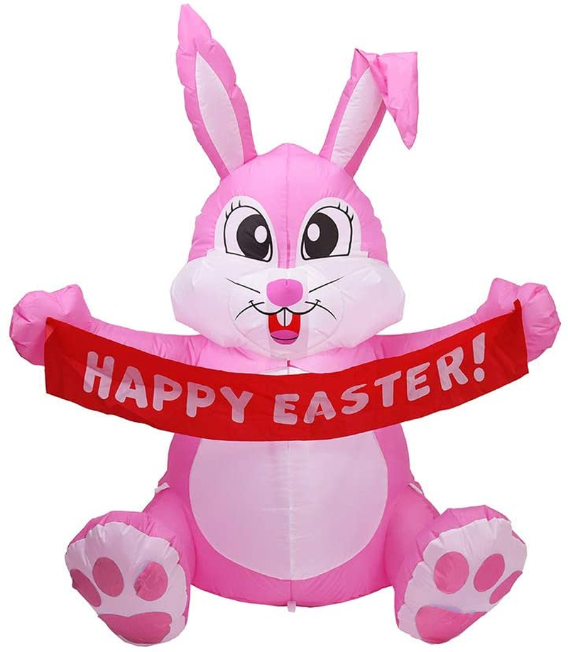 Easter Inflatable Outdoor Decorations 5 Ft Tall Easter Bunny & Basket with Build-In Leds Blow up Inflatables for Easter Holiday Party Indoor, Outdoor, Yard, Garden, Lawn Fall Home & Garden > Decor > Seasonal & Holiday Decorations UBCM   