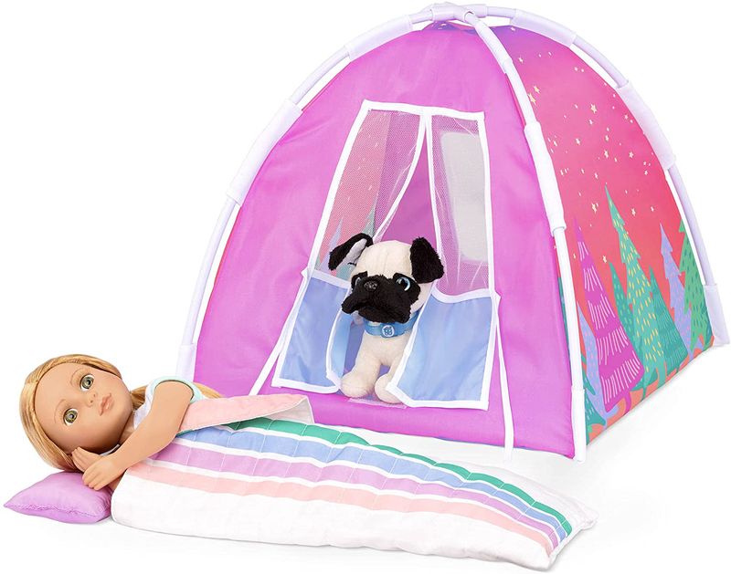 Glitter Girls Dolls – Camping Set – Colorful Play Tent & Rainbow Sleeping Bag with Pillow – 14-Inch Doll Accessories for Kids Ages 3 and up – Children’S Toys Sporting Goods > Outdoor Recreation > Camping & Hiking > Tent Accessories Glitter Girls   