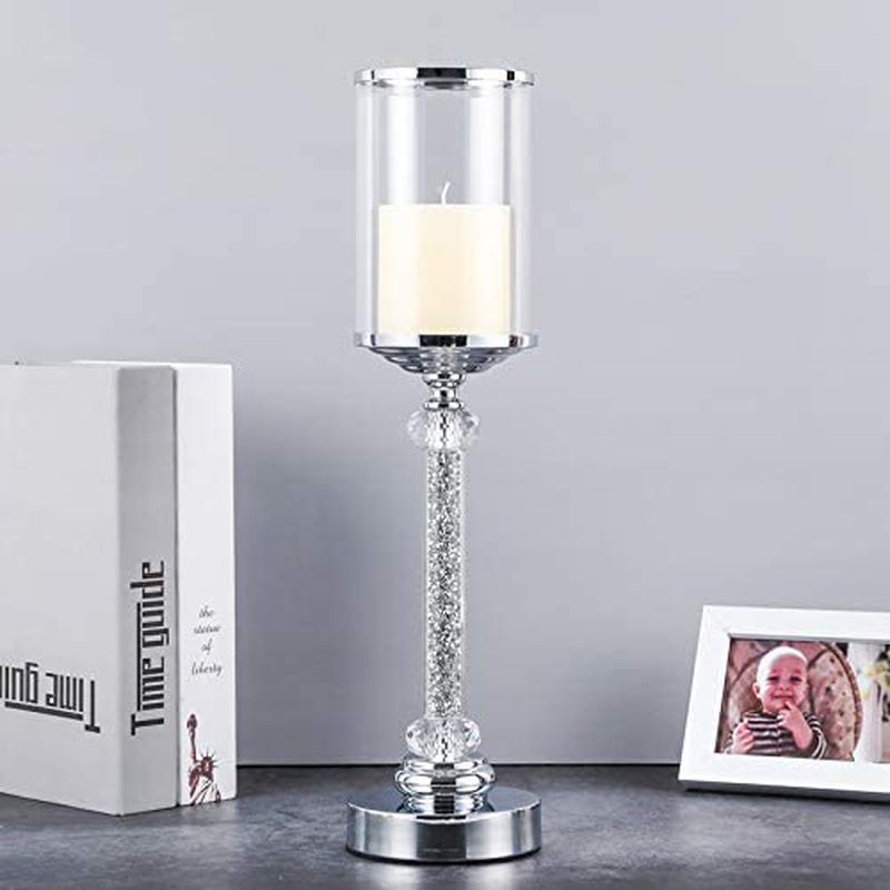 Pillar Candle Holder with Lid,Crystal Candle Holders for Pillar Candle, Metal Crystal Candlesticks Holder for Coffee Dining Table, Wedding, Christmas ,Halloween, Home Decor Home & Garden > Decor > Home Fragrance Accessories > Candle Holders Hanjue   
