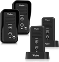 Wuloo Wireless Intercom Doorbells for Home Classroom, Intercomunicador Waterproof Electronic Doorbell Chime with 1/2 Mile Range 3 Volume Levels Rechargeable Battery Including Mute Mode(Black, 1&2) Electronics > Communications > Intercoms Wuloo 2T2-Black  
