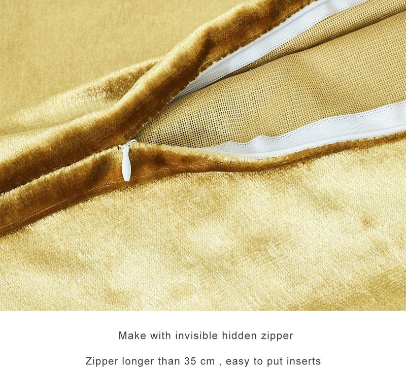 GIGIZAZA Gold Velvet Decorative Throw Pillow Covers for Sofa Bed 2 Pack Soft Cushion Cover Home & Garden > Decor > Chair & Sofa Cushions GIGIZAZA   