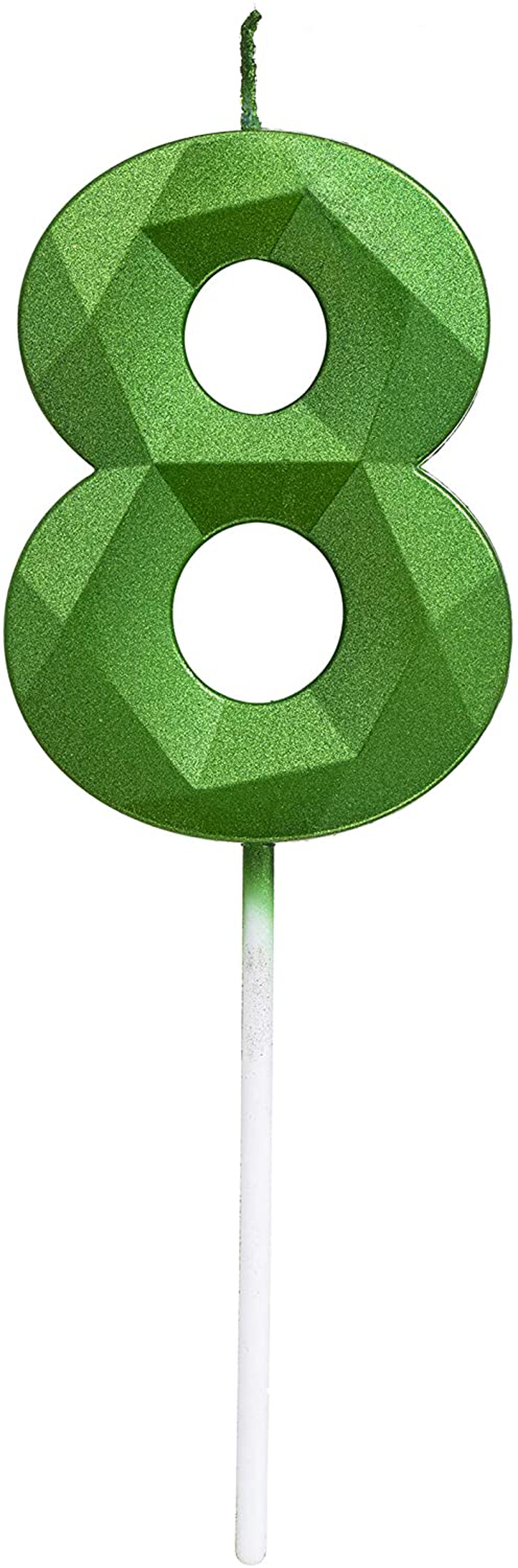 Green Happy Birthday Cake Candles,Wedding Cake Number Candles,3D Design Cake Topper Decoration for Party Kids Adults (Green Number 6) Home & Garden > Decor > Seasonal & Holiday Decorations& Garden > Decor > Seasonal & Holiday Decorations MEIMEI Green number 8 