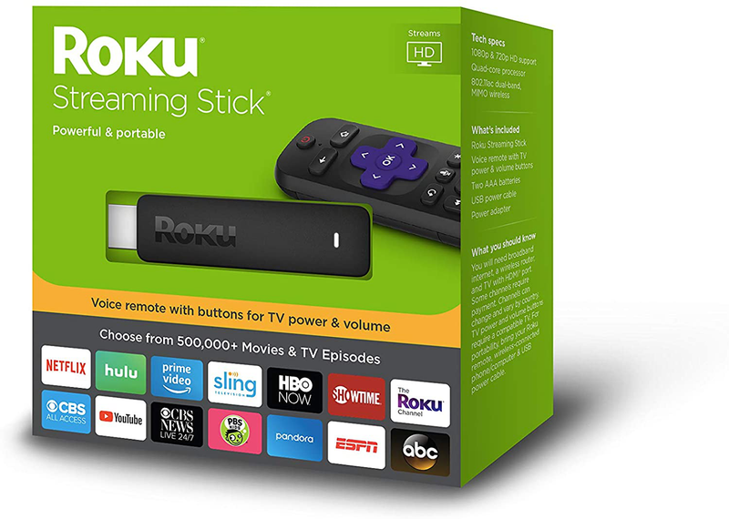 Roku Streaming Stick | Portable; Power-Packed Streaming Device with Voice Remote with Buttons for TV Power and Volume (2018) Electronics > Electronics Accessories > Remote Controls Roku   