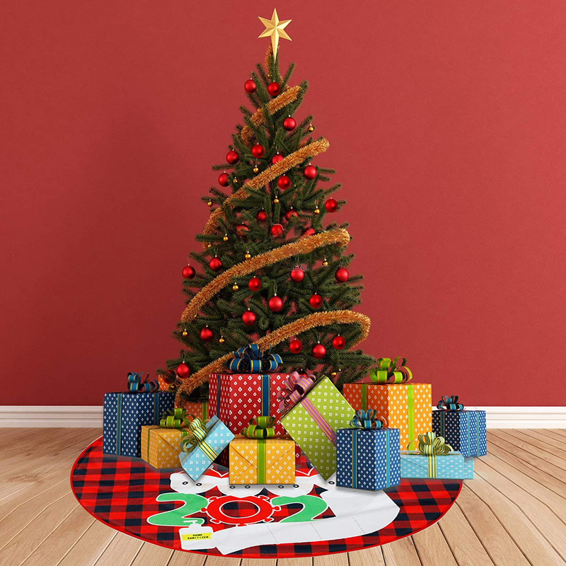 FLWLL Christmas Tree Skirt-Xmas 36inch Red Tree Skirt for Xmas Holiday Party Ornaments (Red) Home & Garden > Decor > Seasonal & Holiday Decorations > Christmas Tree Skirts FLWLL   