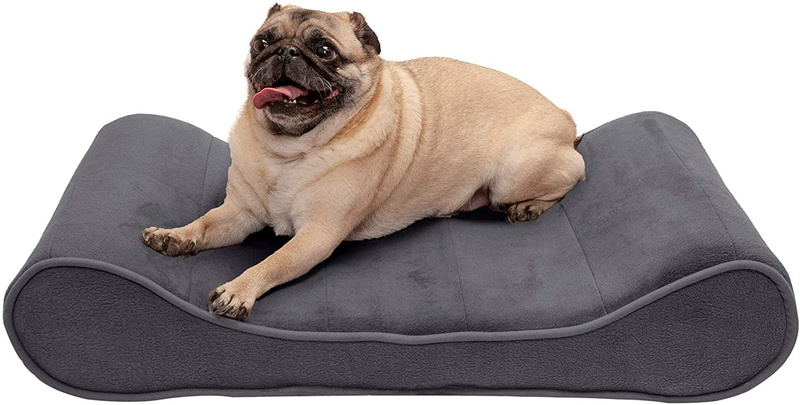 Furhaven Orthopedic, Cooling Gel, and Memory Foam Pet Beds for Small, Medium, and Large Dogs - Ergonomic Contour Luxe Lounger Dog Bed Mattress and More Animals & Pet Supplies > Pet Supplies > Dog Supplies > Dog Beds Furhaven Pet Products, Inc Microvelvet Gray Contour Bed (Memory Foam) Medium (Pack of 1)