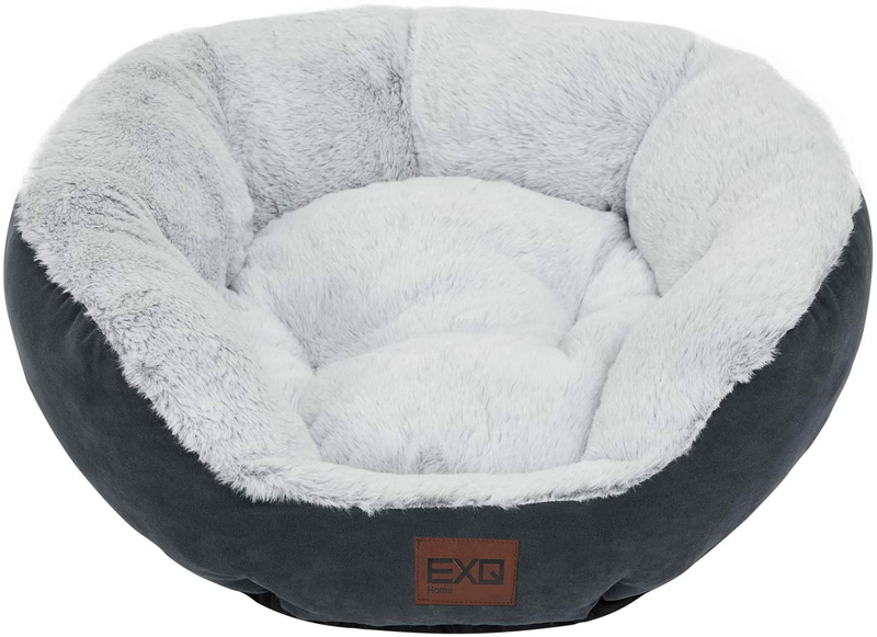 EXQ Home Soft Cat Beds for Indoor Cats,Fluffy Calming Cat Bed with Slip-Resistant Bottom,Plush round Dog Beds for Small Dogs,Kitten Bed Machine Washable Pet Beds for Small Dogs Animals & Pet Supplies > Pet Supplies > Cat Supplies > Cat Beds EXQ Home   