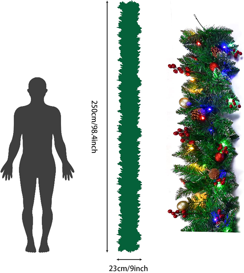 Likeny Christmas Decorations-Artificial Christmas Decor Garland Battery Operated with Lights,Hanging Ornaments Decorated with Pine Cone,9FT,Christmas Decorations Indoor/Outdoor. Home & Garden > Decor > Seasonal & Holiday Decorations& Garden > Decor > Seasonal & Holiday Decorations Likeny   