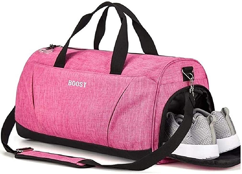 Sports Gym Bag with Wet Pocket & Shoes Compartment for Women & Men Home & Garden > Household Supplies > Storage & Organization Leolake pink  