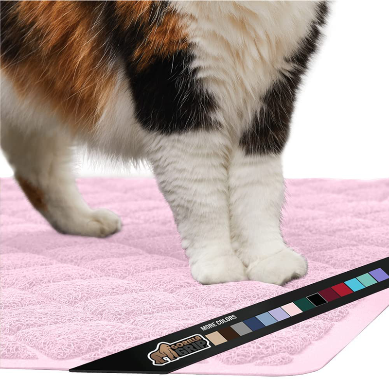 Gorilla Grip Ultimate Cat Litter Mat, Cleaner Floors, Less Waste, Soft on Kitty Paws, Easy Clean Trapper, Large Size Liner Trap Mats, Scatter Control, Traps Mess from Box, Accessories for Cats Animals & Pet Supplies > Pet Supplies > Cat Supplies > Cat Litter Gorilla Grip Light Pink Small (24" x 17") 