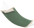 SONGMICS Hammock, Padded Double Hammock, Quilted Hammock with Hanging Straps, Detachable Curved Spreader Bars, Pillow, 78.7 x 55.1 Inches, Load Capacity 495 lb, Blue and Beige UGDC034I01 Home & Garden > Lawn & Garden > Outdoor Living > Hammocks SONGMICS Army Green, beige  