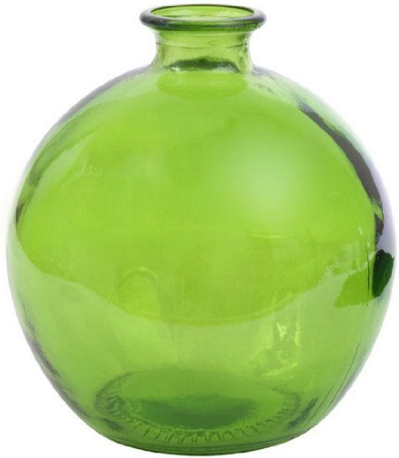 Couronne Company, Lime Green, Ball Recycled Glass Vase, G5464G01, 6.75 Inches Tall, 66 Ounce Capacity, 1 Piece, 1950ml Home & Garden > Decor > Vases Couronne Company   