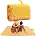 Picnic Blanket | Beach Mat|Picnic Blanket for Indoor and Outdoor, 80" x 57" Sandproof Waterproof Larger Mat for Beach, Travel, Camping, Hiking, Park Grass,Machine Washable, Foldable (Blue Line) Home & Garden > Lawn & Garden > Outdoor Living > Outdoor Blankets > Picnic Blankets K Y KANGYUN Yellow Plaids  