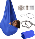 Therapy Swing for Kids with Special Needs (Hardware Included) Sensory Swing Cuddle Swing Indoor Outdoor Kids Swing Adjustable Hammock for Children with Autism, ADHD, Aspergers, Sensory Integration Home & Garden > Lawn & Garden > Outdoor Living > Hammocks Aokitec Blue-1  