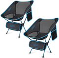 G4Free Upgraded 2 Pack Ultralight Folding Camping Chair, Portable Compact Heavy Duty for Outdoor, Camp, Travel, Beach, Picnic, Festival, Hiking, Backpacking Sporting Goods > Outdoor Recreation > Camping & Hiking > Camp Furniture G4Free Blue  