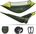 G4Free Large Camping Hammock with Mosquito Net 2 Person Pop-Up Parachute Lightweight Hanging Hammocks Tree Straps Swing Hammock Bed for Outdoor Backpacking Backyard Hiking Sporting Goods > Outdoor Recreation > Camping & Hiking > Mosquito Nets & Insect Screens G4Free Light Yellow/Army Green  