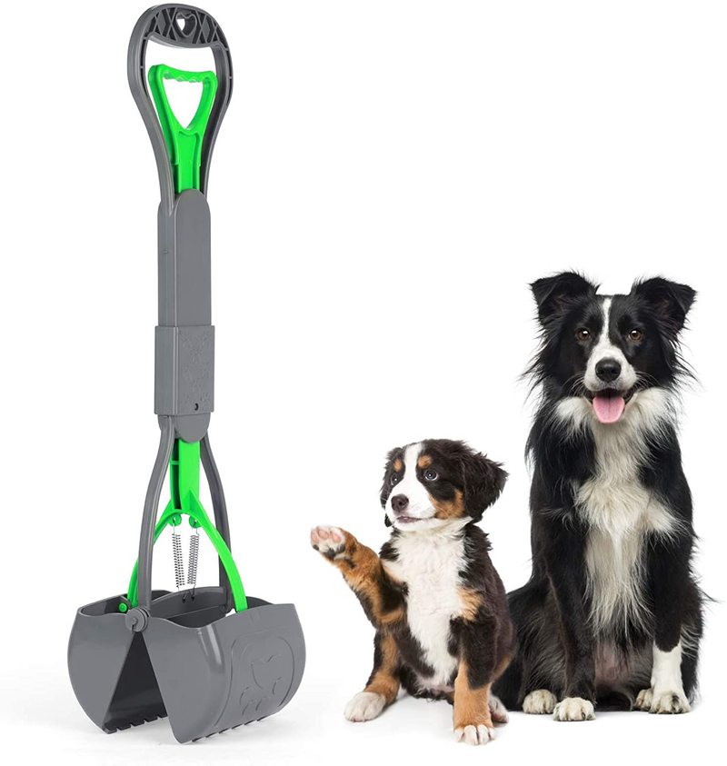 Sunkoon Non-Breakable Pooper Scooper for Dogs, Foldable Portable Dog Pooper Scooper with Long Handle & High Strength Durable Spring, Easy to Use, Pick Up for Grass and Gravel