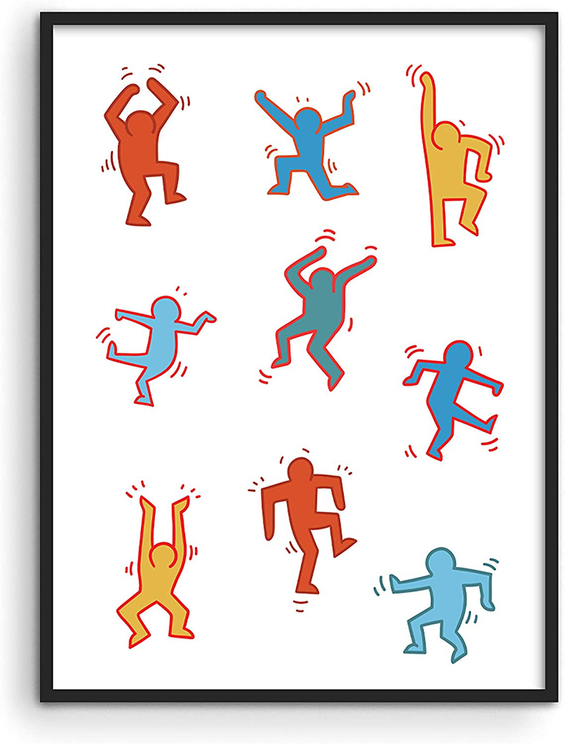 Keith Haring Posters Dance Figures - by Haus and Hues | Keith Haring Wall Art Keith Haring Print Famous Art Posters Graffiti Art | Keith Haring Art Famous Paintings UNFRAMED 12” X 16” (Dance Figures) Home & Garden > Decor > Artwork > Posters, Prints, & Visual Artwork HAUS AND HUES Dance Figures 12x16 Unframed 