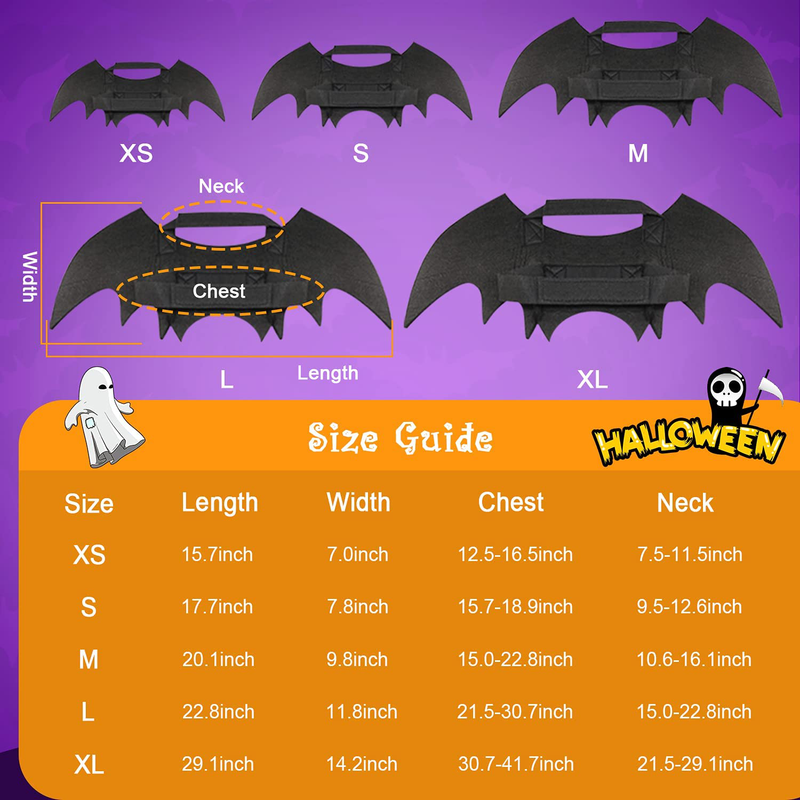 Rypet Dog Bat Costume - Halloween Pet Costume Bat Wings Cosplay Dog Costume Cat Costume for Party Animals & Pet Supplies > Pet Supplies > Dog Supplies > Dog Apparel Rypet   