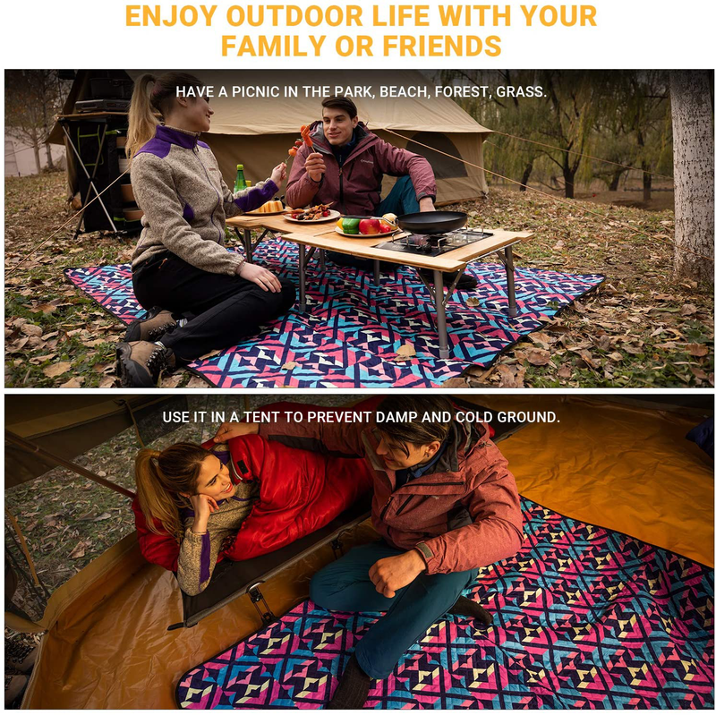 KingCamp Outdoor Picnic Blanket Waterproof Beach Mat for Camping on Grass Oversize Foldable Sandproof Beach Blanket Park Hiking Four Sizes