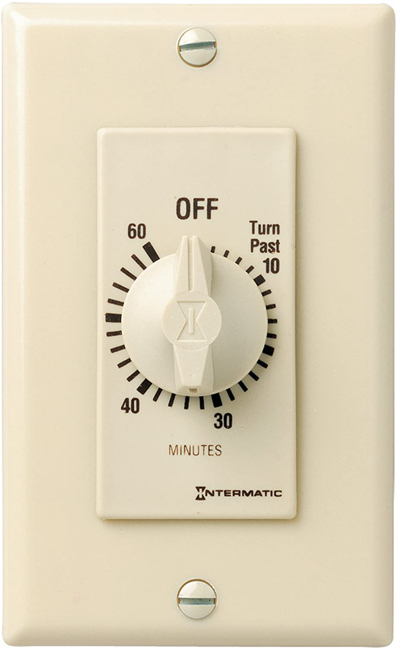 Intermatic FD460MW 60-Minute Spring-Loaded Wall Timer for Lights and Fans, White Home & Garden > Lighting Accessories > Lighting Timers Intermatic Ivory  