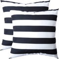 Famibay Decorative Outdoor Waterproof Throw Pillow Covers，Pack of 2 All Weather Patio Cushion Case Shell for Porch, Balcony, Tent, Couch and Bench 18X18 Inch Black and White Striped Home & Garden > Decor > Chair & Sofa Cushions famibay Black and White 2 