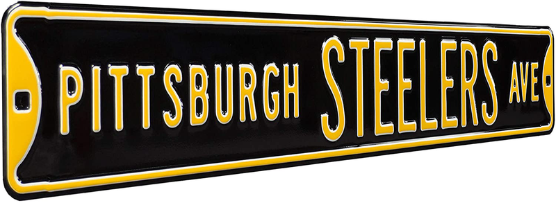 Fremont Die NFL Football Metal Wall Decor- Large, Heavy Duty Steel Street Sign, Vintage Home Decor for Office Decorations, Kids Room, and Man Cave Accessories Home & Garden > Decor > Seasonal & Holiday Decorations& Garden > Decor > Seasonal & Holiday Decorations Fremont Die Pittsburgh Steelers – Black 36" x 6" 