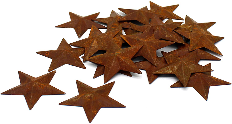 CVHOMEDECO. Primitives Rustic Country Décor. Rusty Small Metal Barn Star Home Decorative Accents, 2-Inch, Set of 24 Home & Garden > Decor > Artwork > Sculptures & Statues CVHOMEDECO. 2"  