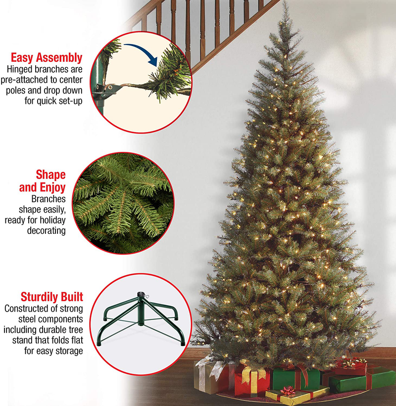 National Tree Company Pre-lit Artificial Christmas Tree | Includes Pre-strung White Lights and Stand | Aspen Spruce - 7 ft Home & Garden > Decor > Seasonal & Holiday Decorations > Christmas Tree Stands National Tree Company   