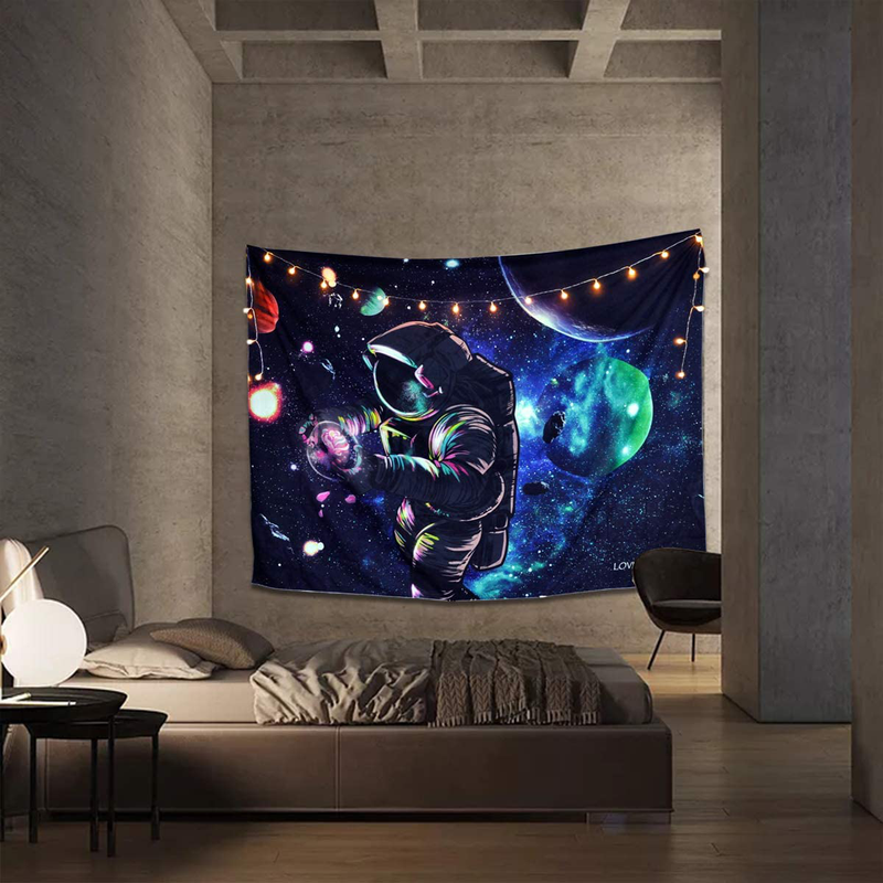 Sosolong Astronaut Tapestry, Galaxy Tapestry Outer Space Tapestry for Boys Bedroom Decor ，Living Room Or Dorm Wall A Hanging Tapestry (PLANET, 59in*51in) Home & Garden > Decor > Artwork > Decorative Tapestries Sosolong   
