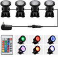 Pond Light 36 LED 100% Waterproof Underwater Submersible Lights, 4 Pack Multi-Color & Adjustable & Dimmable Aquarium Light with Remote Control, Landscape Lamp for Fish Tank Swimming Pool Fountain Home & Garden > Pool & Spa > Pool & Spa Accessories DOCEAN Upgraded (4 Pack)  