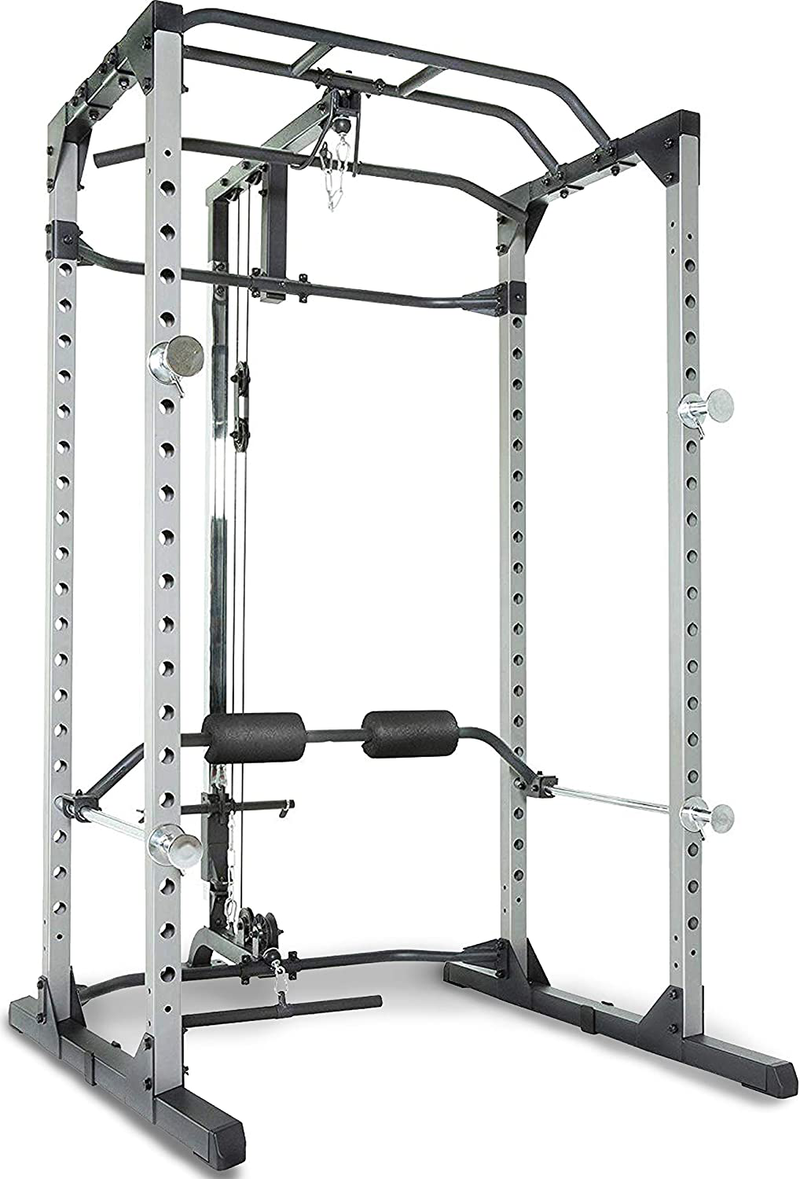 Fitness Reality 810XLT Super Max Power Cage with Optional Lat Pull-down Attachment and Adjustable Leg Hold-down  Fitness Reality Power Cage with Lat Pull-down  