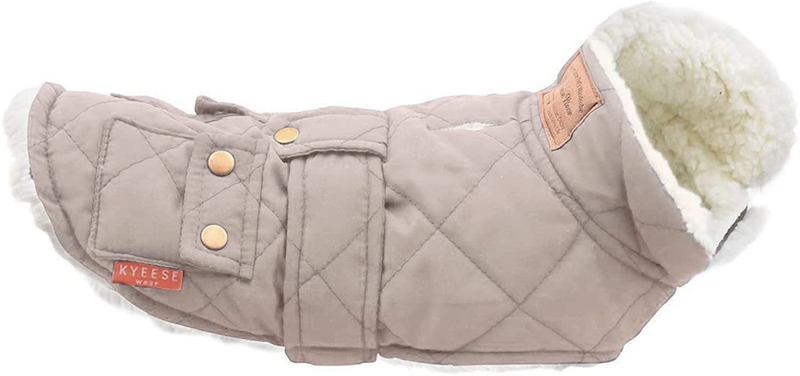 KYEESE Dog Jacket for Dogs Winter Windproof Fleece Lined Dog Vest Cold Weather Coats with Leash Hole Animals & Pet Supplies > Pet Supplies > Dog Supplies > Dog Apparel KYEESE Beige XXX-Large 