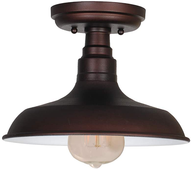Design House 519884 Kimball 1 Semi Flush Mount Ceiling Light, Coffee Bronze