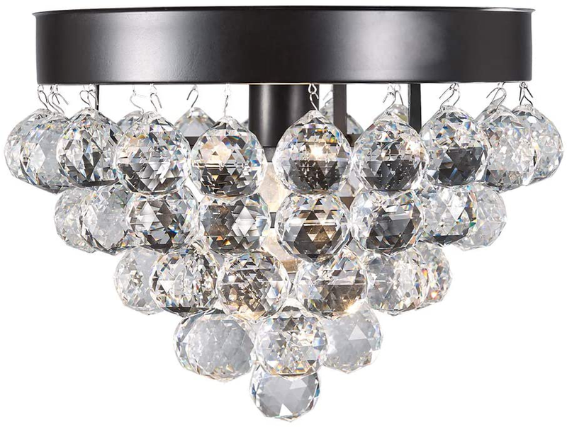 Design House 579433 Madrid 12-1/2 In. 1 Bronze Semi-Flush Mount Crystal Ceiling Light