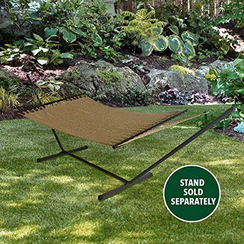 Project One 12FT Polyester Soft-Spun Rope Hammock, 55 inch Large Double Wide Two Person with Spreader Bars - for Outdoor Patio, Yard, and Porch (Tan) Home & Garden > Lawn & Garden > Outdoor Living > Hammocks Project One   