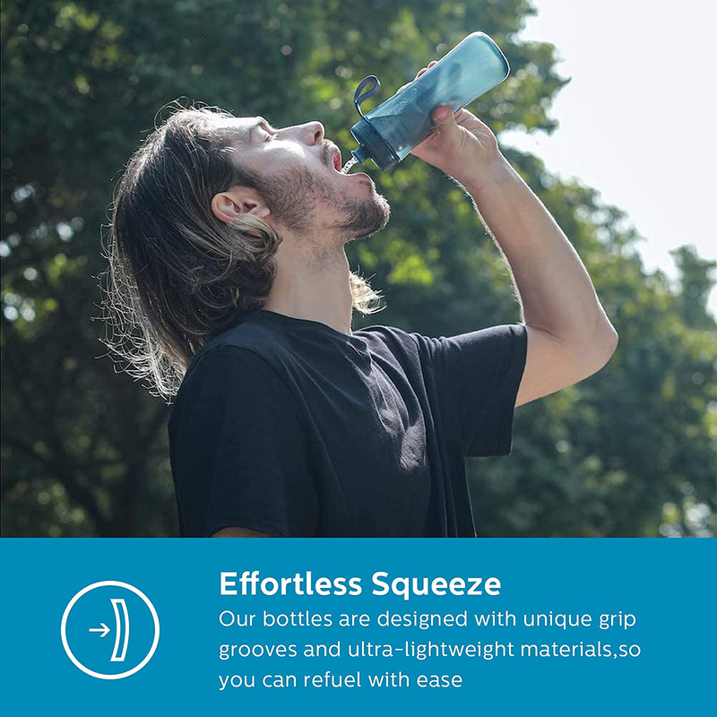 Philips Water GoZero Active Water Bottle with Filter 20 oz Sport Squeeze Water Bottle, BPA-Free Lightweight, Running Hiking Camping Football filtering Tap / River/ Lake Water Blue (AWP2723BLO/37) Sporting Goods > Outdoor Recreation > Winter Sports & Activities PHILIPS   