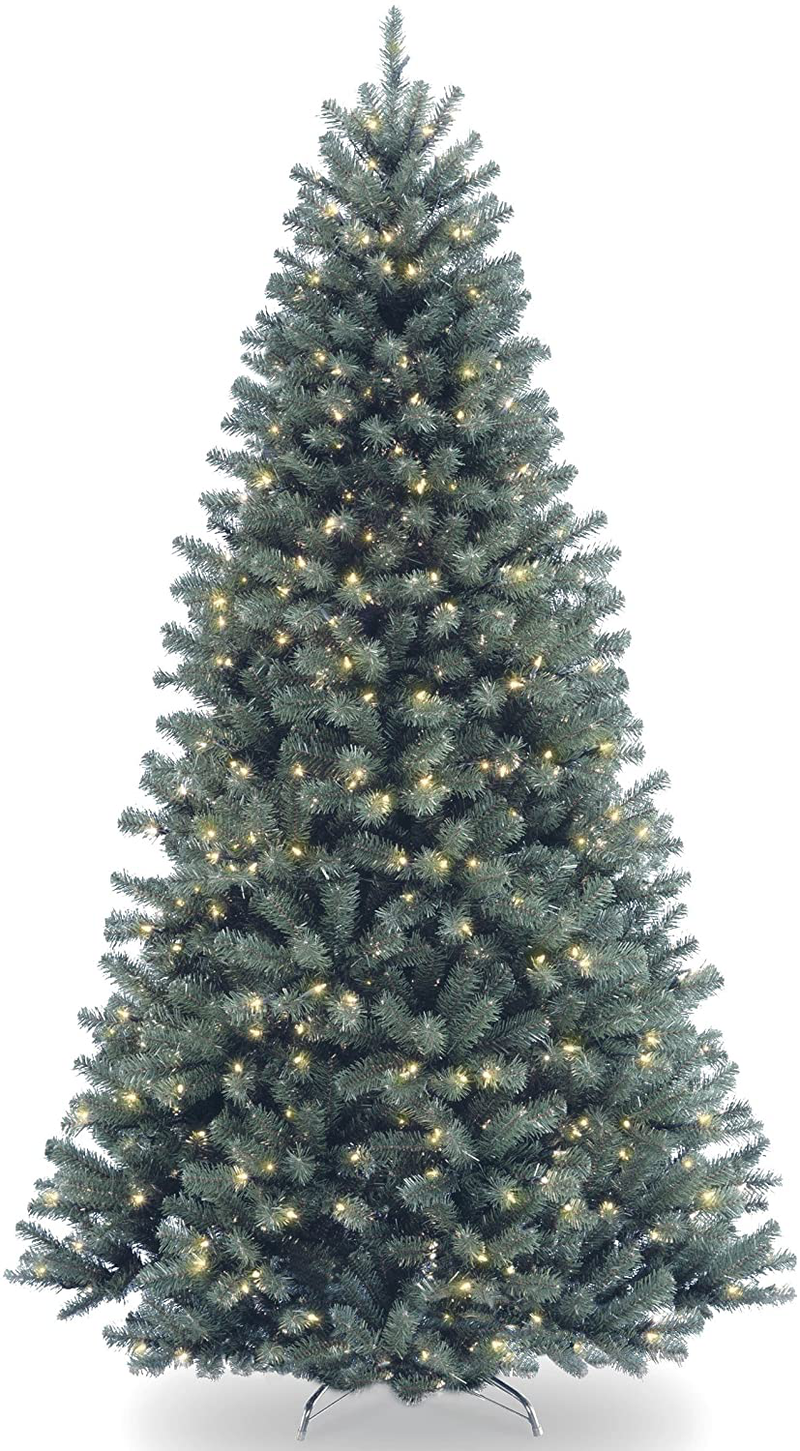 National Tree Company Pre-lit Artificial Christmas Tree | Includes Pre-strung White Lights and Stand | North Valley Blue Spruce - 7.5 ft Home & Garden > Decor > Seasonal & Holiday Decorations > Christmas Tree Stands National Tree 7.5 ft  