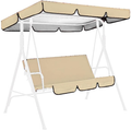 Hzemci Patio Swing Canopy Replacement Cushions & Cover, Swing Canopy Cover Set for 3 Seater, Swing Replacement Canopy and Chair Cover, Garden Seater Sun Shade Porch Swing Replacement Cushions Home & Garden > Lawn & Garden > Outdoor Living > Porch Swings Hzemci Beige  