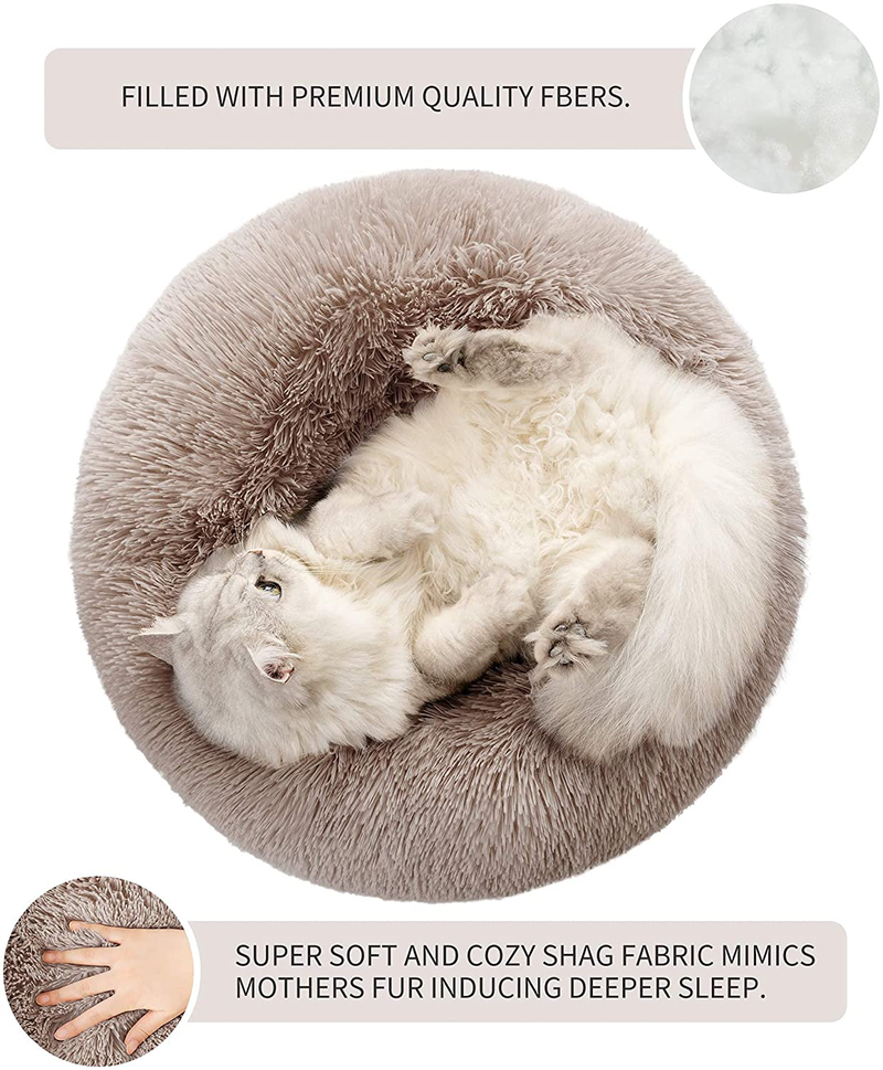 Love'S Cabin Cat Beds for Indoor Cats - Cat Bed with Machine Washable, Waterproof Bottom - Fluffy Dog and Cat Calming Cushion Bed for Joint-Relief and Sleep Improvement Animals & Pet Supplies > Pet Supplies > Dog Supplies > Dog Beds Love's cabin   