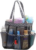 Mesh Shower Caddy Portable for College Dorm Room Essentials, Hanging Large Shower Tote Bag Toiletry Organizer with Key Hook for Bathroom Accessories(Black) Sporting Goods > Outdoor Recreation > Camping & Hiking > Portable Toilets & Showers Lenrunya Color F  