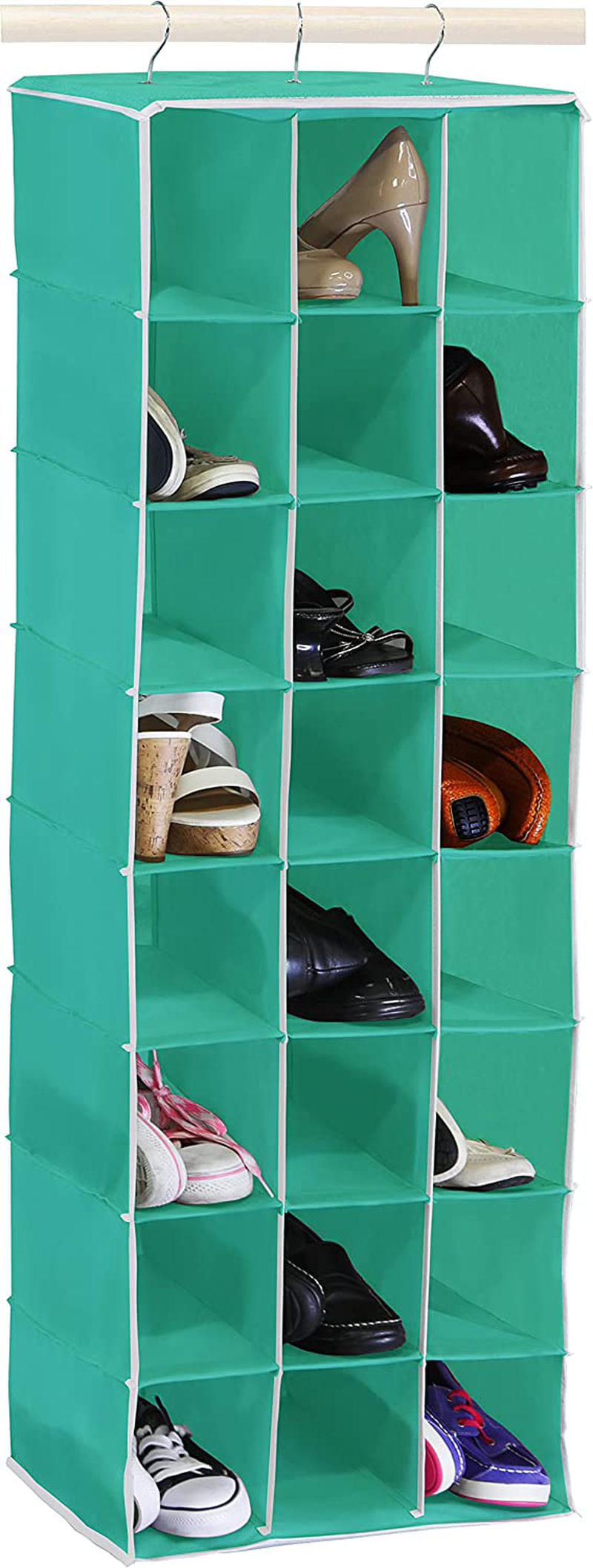 Simplehouseware 24 Section Hanging Shoe Shelves Closet Organizer, Gray Furniture > Cabinets & Storage > Armoires & Wardrobes Simple Houseware Turquoise  