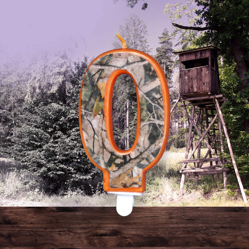 Havercamp Next Camo Party Birthday Number 0" Candle | 1 Count | Great for Hunter Themed Party, Camouflage Motif, Birthday Event, Graduation Party, Father's Day Celebration, Wedding Anniversary Home & Garden > Decor > Home Fragrances > Candles Havercamp   