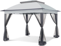 COOL Spot 11'x11' Pop-Up Gazebo Tent Instant with Mosquito Netting Outdoor Gazebo Canopy Shelter with 121 Square Feet of Shade (Beige) Home & Garden > Lawn & Garden > Outdoor Living > Outdoor Structures > Canopies & Gazebos COOL Spot Gray  