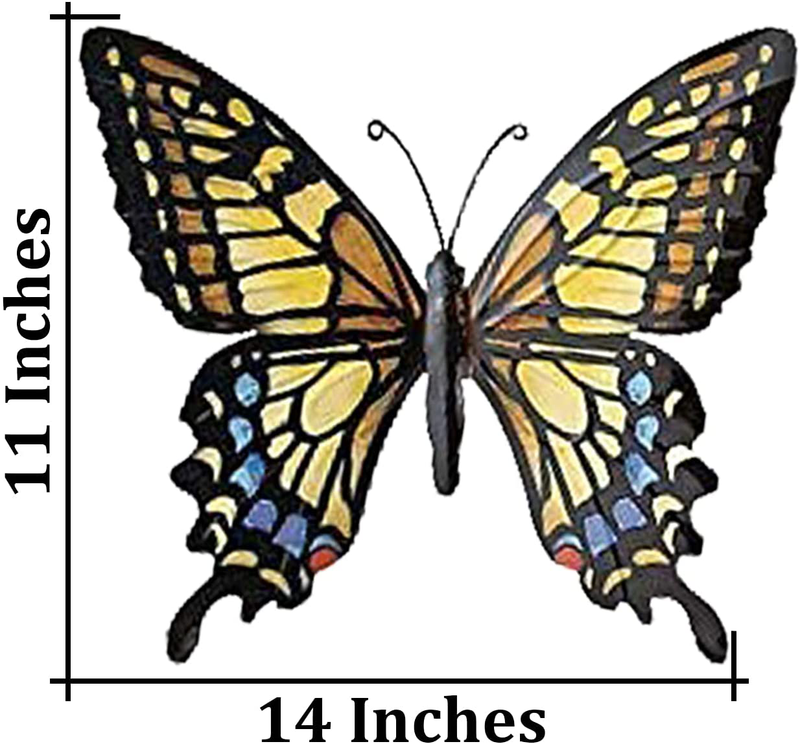 CT DISCOUNT STORE Nature Inspired 3 D Metal Wall Scupture Beautiful Butterflies Trio Home Decor Accent (Beautiful Multicolor Pattern Butterfly) Home & Garden > Decor > Artwork > Sculptures & Statues CT DISCOUNT STORE   