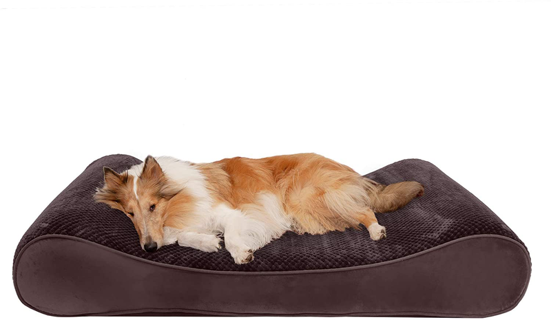 Furhaven Orthopedic, Cooling Gel, and Memory Foam Pet Beds for Small, Medium, and Large Dogs - Ergonomic Contour Luxe Lounger Dog Bed Mattress and More Animals & Pet Supplies > Pet Supplies > Dog Supplies > Dog Beds Furhaven Pet Products, Inc Minky Espresso Contour Bed (Cooling Gel Foam) Jumbo Plus (Pack of 1)