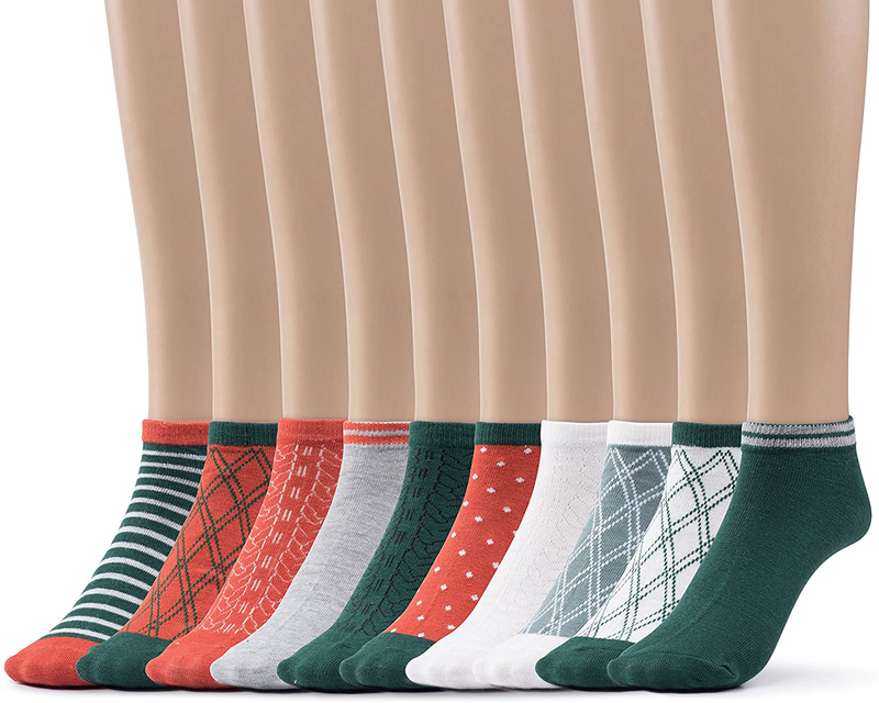 Silky Toes Womens Colorful Low Cut Socks Casual No Show Socks, 10 Pairs per pack Home & Garden > Decor > Seasonal & Holiday Decorations& Garden > Decor > Seasonal & Holiday Decorations KOL DEALS Design Orange- Green (10 Pairs Per Pack) 9-11 