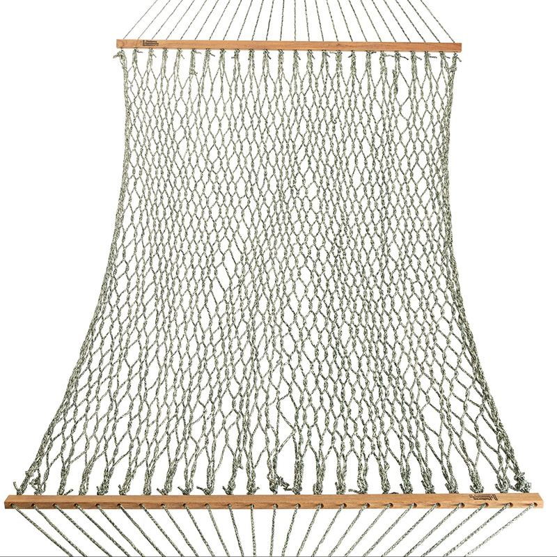 Hatteras Hammocks Deluxe Duracord Rope Hammock with Free Extension Chains & Tree Hooks, Handcrafted in The USA, Accommodates 2 People, 450 LB Weight Capacity, 13 ft. x 60 in. Home & Garden > Lawn & Garden > Outdoor Living > Hammocks Hatteras Hammocks Green Oatmeal Heirloom Tweed  