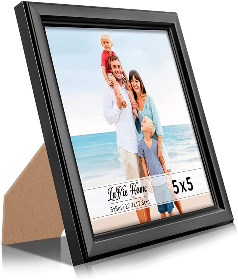 LaVie Home 5x5 Picture Frames (1 Pack, Black) Simple Designed Photo Frame with High Definition Glass for Wall Mount & Table Top Display Home & Garden > Decor > Picture Frames LaVie Home   