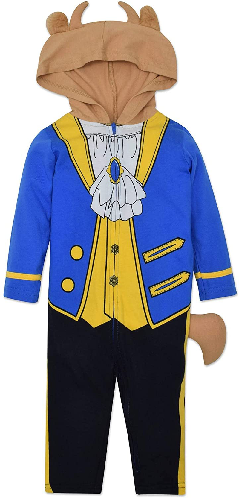 Disney Beauty and The Beast Hooded Costume Coverall with Hair Tail Ears Apparel & Accessories > Costumes & Accessories > Costumes Bentex Group, Inc. 24 Months  
