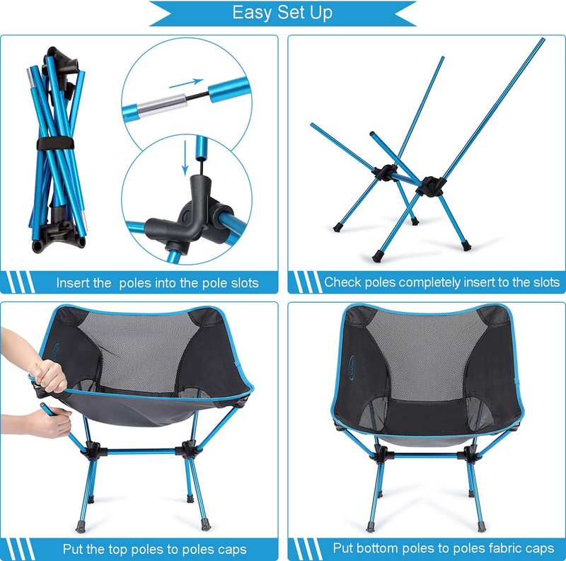 G4Free Upgraded 2 Pack Ultralight Folding Camping Chair, Portable Compact Heavy Duty for Outdoor, Camp, Travel, Beach, Picnic, Festival, Hiking, Backpacking Sporting Goods > Outdoor Recreation > Camping & Hiking > Camp Furniture G4Free   
